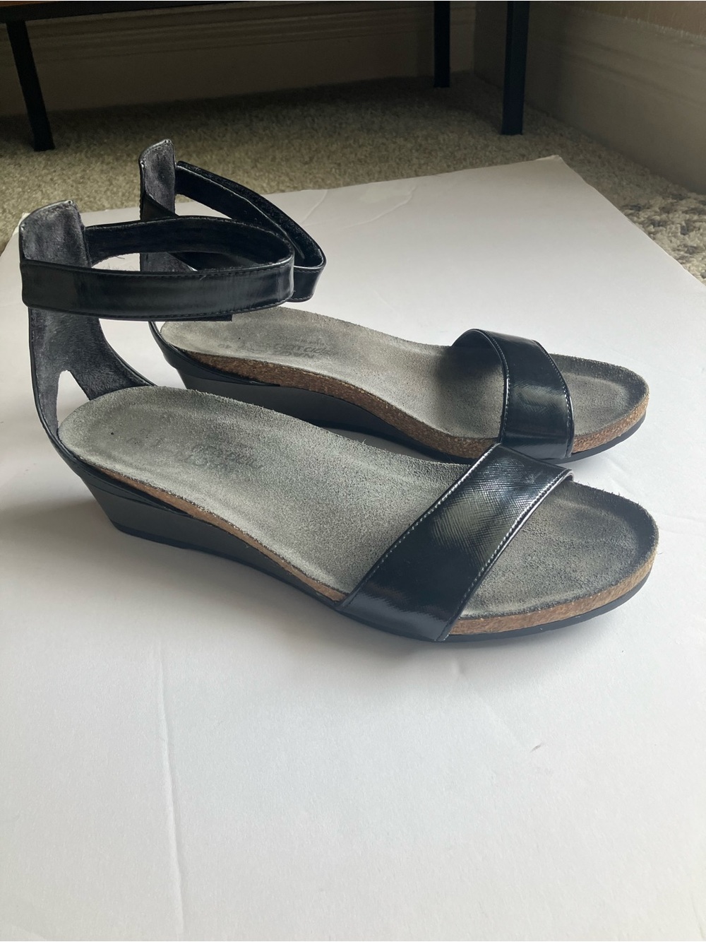 Naot Pixie Wedge Sandals Black 40